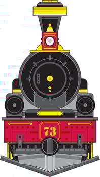 Cartoon Retro Wild West Steam Train Illustration vector