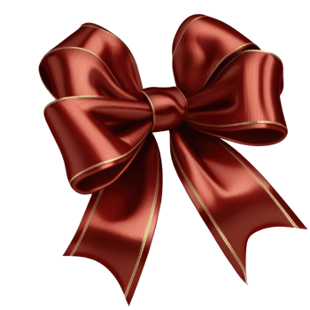 Red Silk Bow on White Background. png