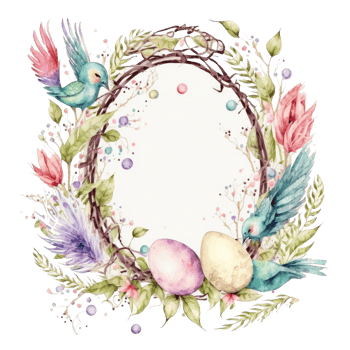 Cute Watercolor Easter Greeting Card png