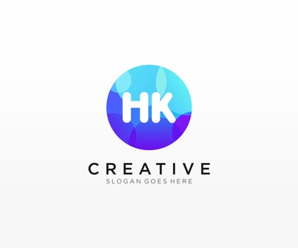 HK initial logo With Colorful Circle template vector. vector