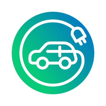ecology electric car environment gradient white outline icon vector