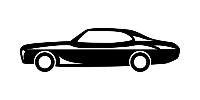 side view car silhouette icon. vector