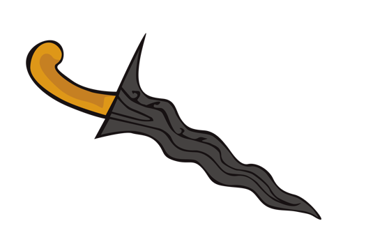 Indonesian Keris Traditional Weapon on Transparent Background png