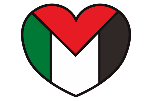 Love Palestine Flag Waving On Transparent Background png