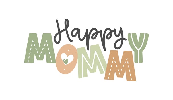 Happy Mommy Typography Text vector