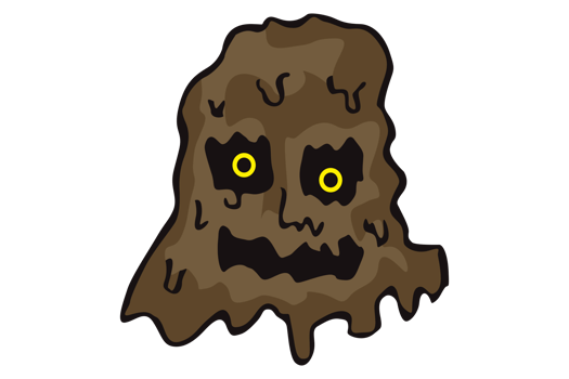 Halloween Cartoon Character Head Sticker - Mud Monster On Transparent Background png