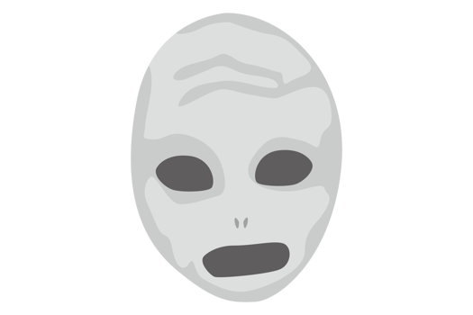 Halloween Cartoon Character Head Sticker - Ghost Face On Transparent Background png