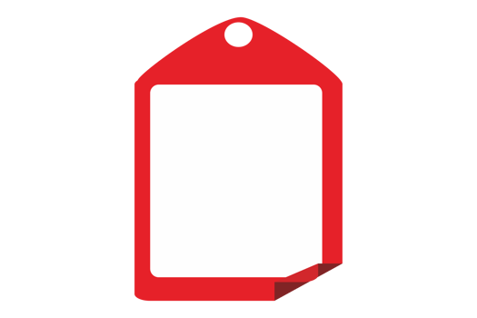 Blank Red Label Tag Sale With Transparent Background png