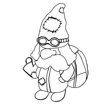 Cute Gnome Cartoon On an Adventure With Transparent Background png