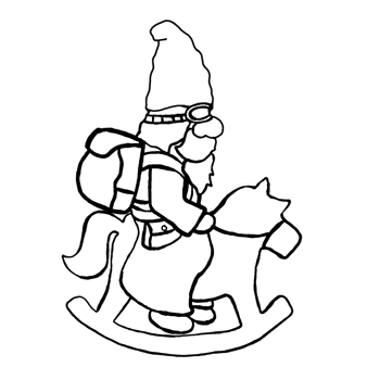 Cute Gnome Cartoon Riding Horse Toy With Transparent Background png