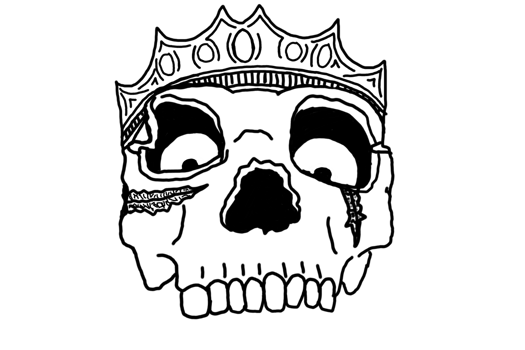 Human King Skull Line Art With Transparent Background png