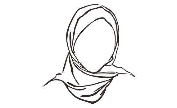 Islamic Women's Hijab Veil Line Art With Transparent Background png