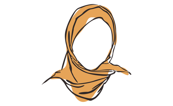 Islamic Women's Hijab Veil Line Art With Transparent Background png