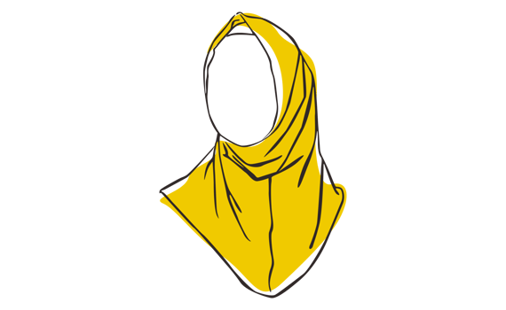 Islamic Women's Hijab Veil Line Art With Transparent Background png