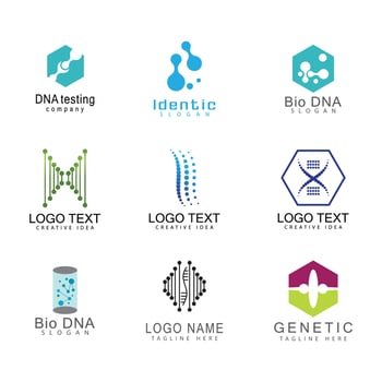DNA gene Logo Template vector symbol illustration