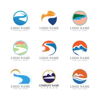 River vector icon illustration logo design