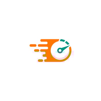 color motif speedometer logo on a white background and flames vector
