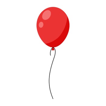 Big red helium balloon vector illustration