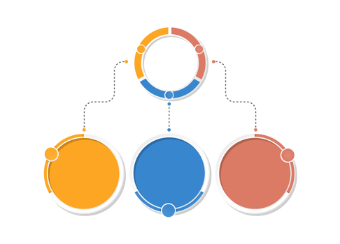 Infographic with 3 steps, process or options. png
