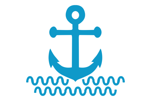 Blue Navy Anchor Logo icon With Transparent Background png