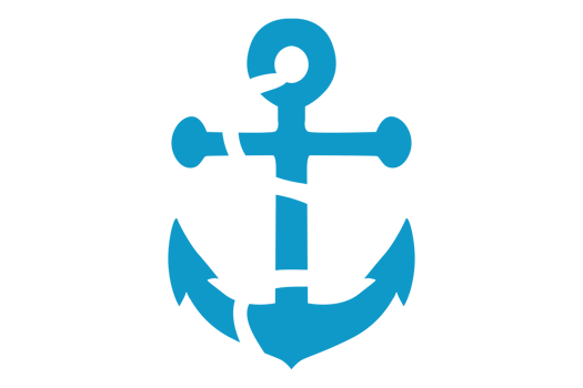 Blue Navy Anchor Logo icon With Transparent Background png