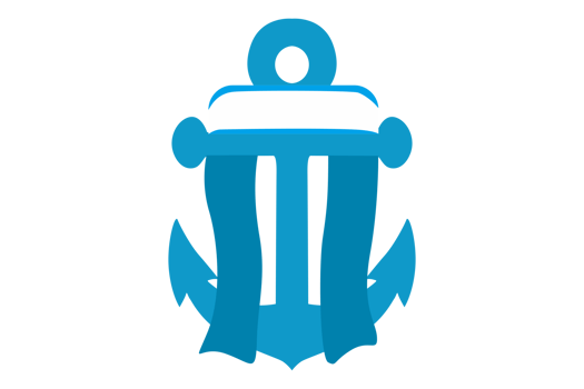 Blue Navy Anchor Logo icon With Transparent Background png