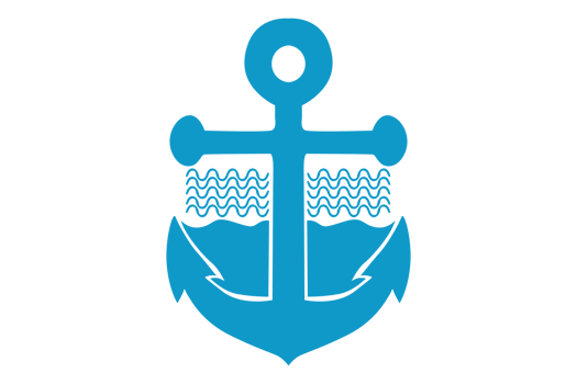 Blue Navy Anchor Logo icon With Transparent Background png