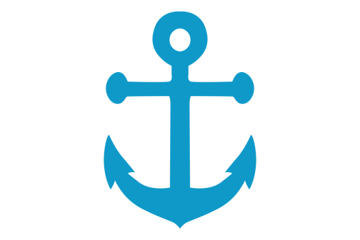 Blue Navy Anchor Logo icon With Transparent Background png