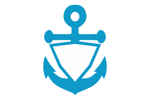Blue Navy Anchor Logo icon With Transparent Background png