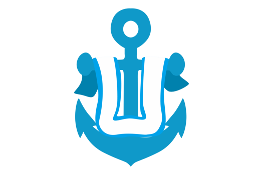 Blue Navy Anchor Logo icon With Transparent Background png