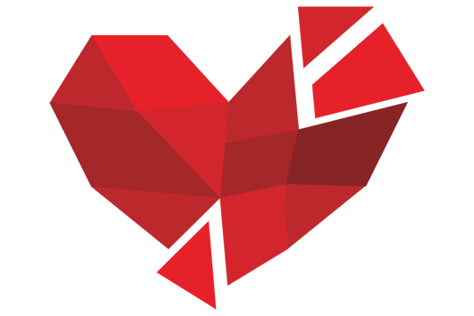 Broken Red Love Diamond With Transparent Background png