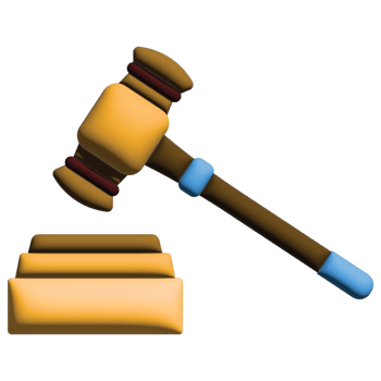 3D illustration gavel in credit and loan set png
