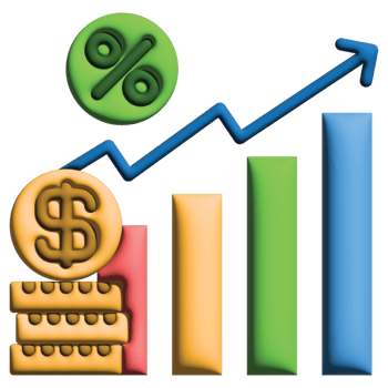 3D illustration interest rate in credit and loan set png