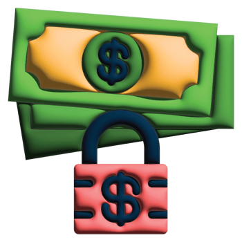 3D illustration lock in credit and loan set png