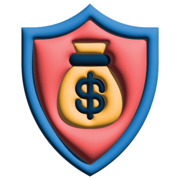 3D illustration protection in credit and loan set png
