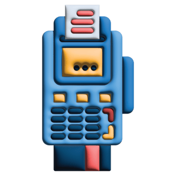 3D illustration pos terminal in credit and loan set png