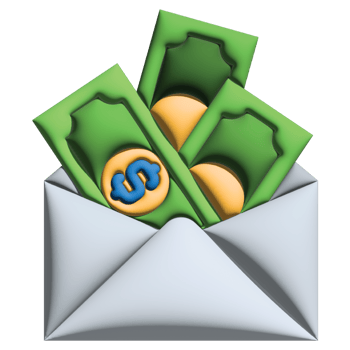 3D illustration salary in credit and loan set png