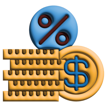 3D illustration coins in credit and loan set png