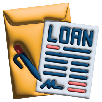 3D illustration loan in credit and loan set png
