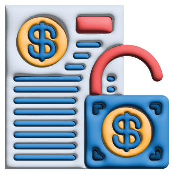 3D illustration unsecured in credit and loan set png