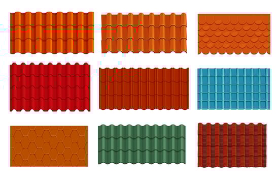 Roof tiles texture backgrounds, house rooftops vector
