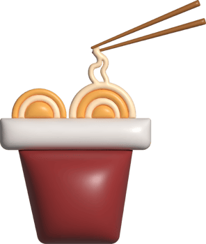 noodles 3D icon, fast food 3D icon. png