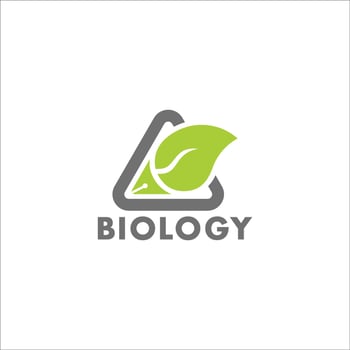 leaf pen biology course education symbol logo vector