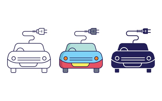 EV car plug vector icon