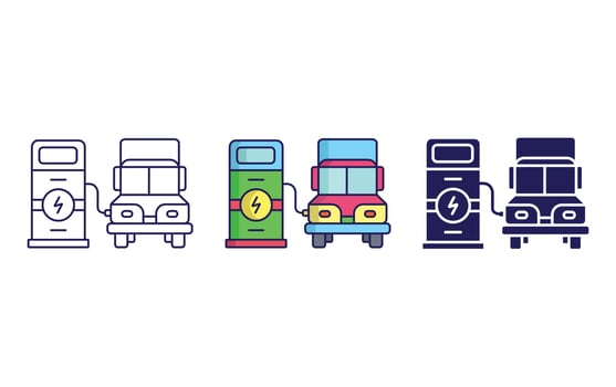 Electric truck vector icon