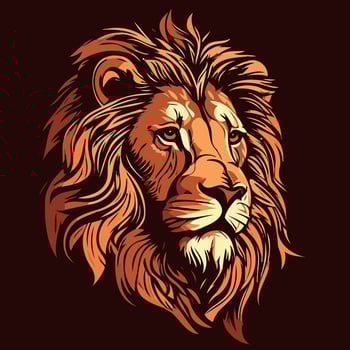 African lion mammal carnivore animal face vector