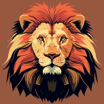 African lion mammal carnivore animal face vector