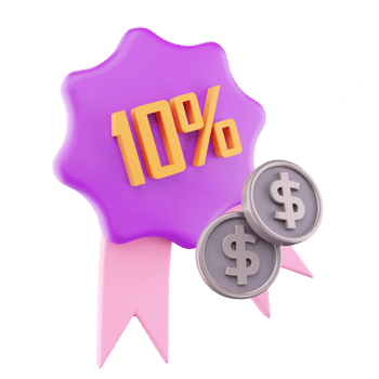 10 Percentage Discount Badge 3D Icon png