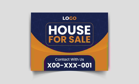 Modern yard sign or signage design template for outdoor home sale. easy to use for real estate company business vector