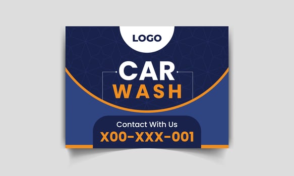 Modern yard sign or signage design template for outdoor car wash easy to use for cleaning company business vector